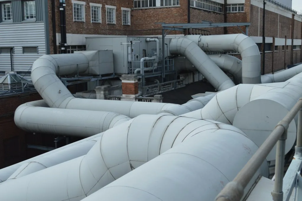 Metal air ducts running through a home