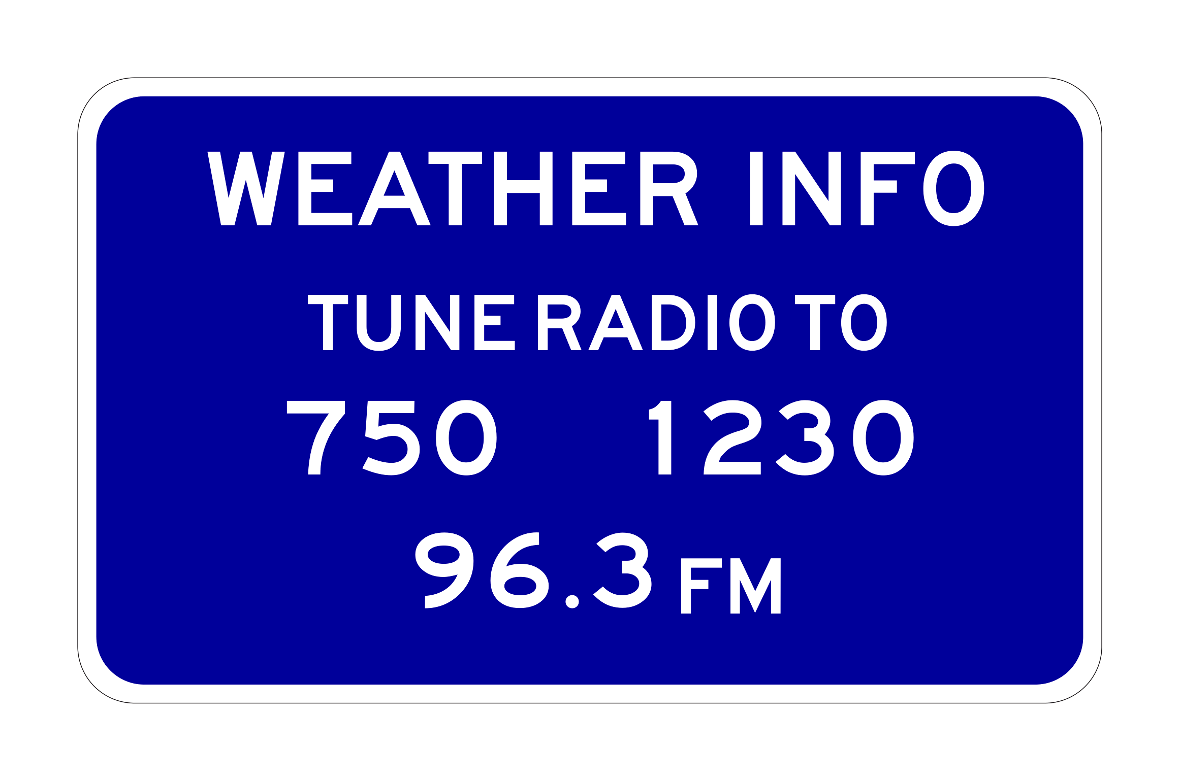 D12-1 Weather Info Tune Radio to Fm — official FHWA layout