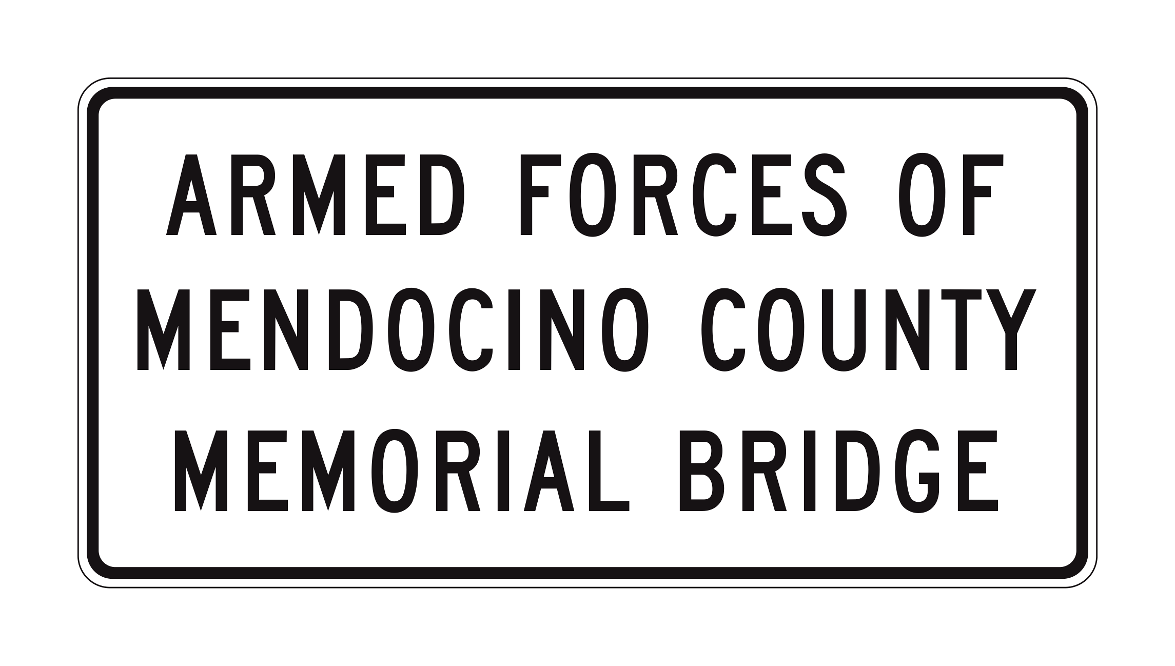 G11-4B(CA) Armed Forces of Mendocino County Memorial — official FHWA layout