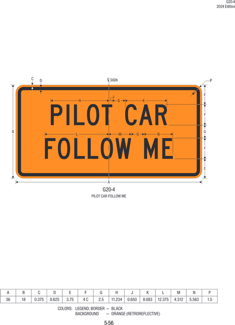 G20-4 Pilot Car Follow Me — official FHWA layout