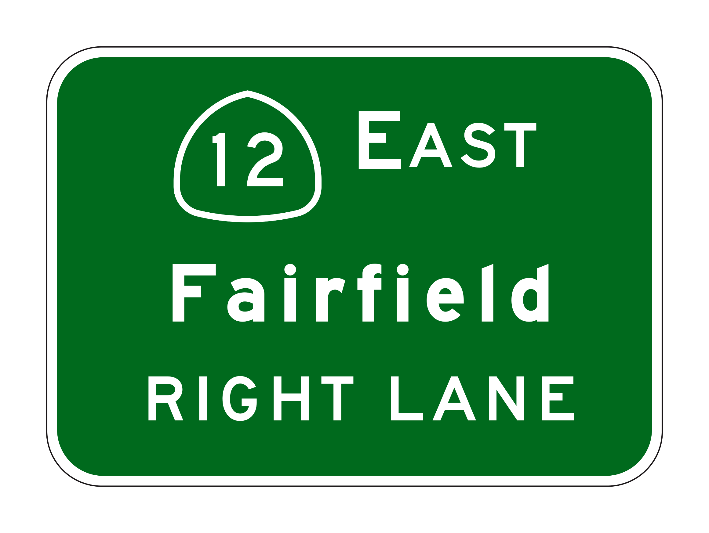 G20-5(CA) East Fairfield Right Lane — official FHWA layout