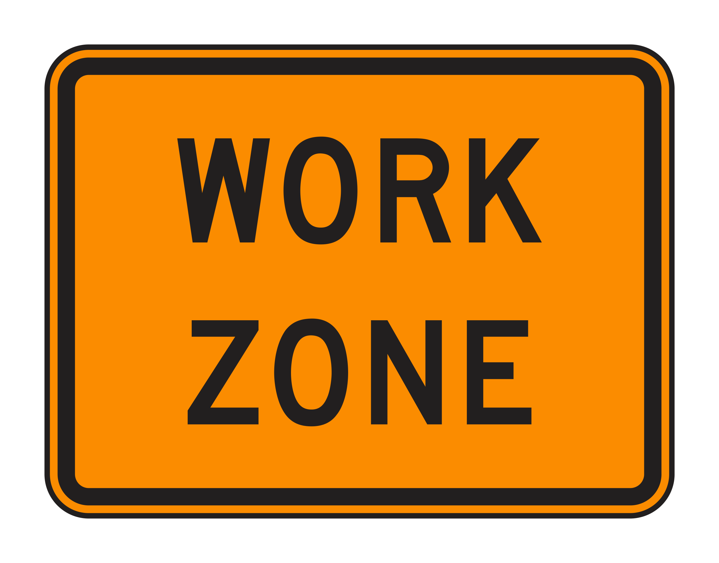 G20-5aP Work Zone (plaque) — official FHWA layout
