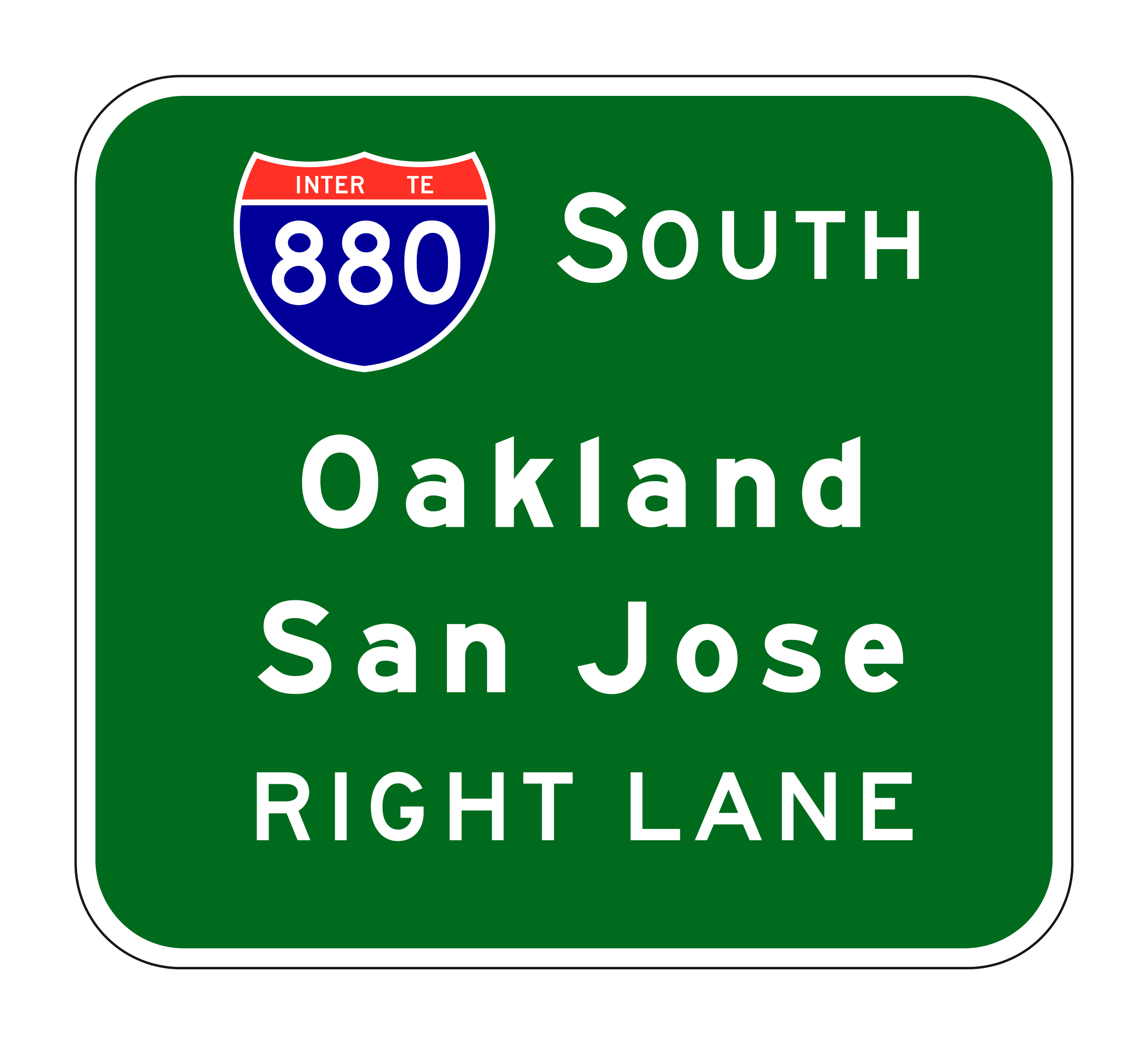 G20-7(CA) South Oakland San Jose Right Lane — official FHWA layout