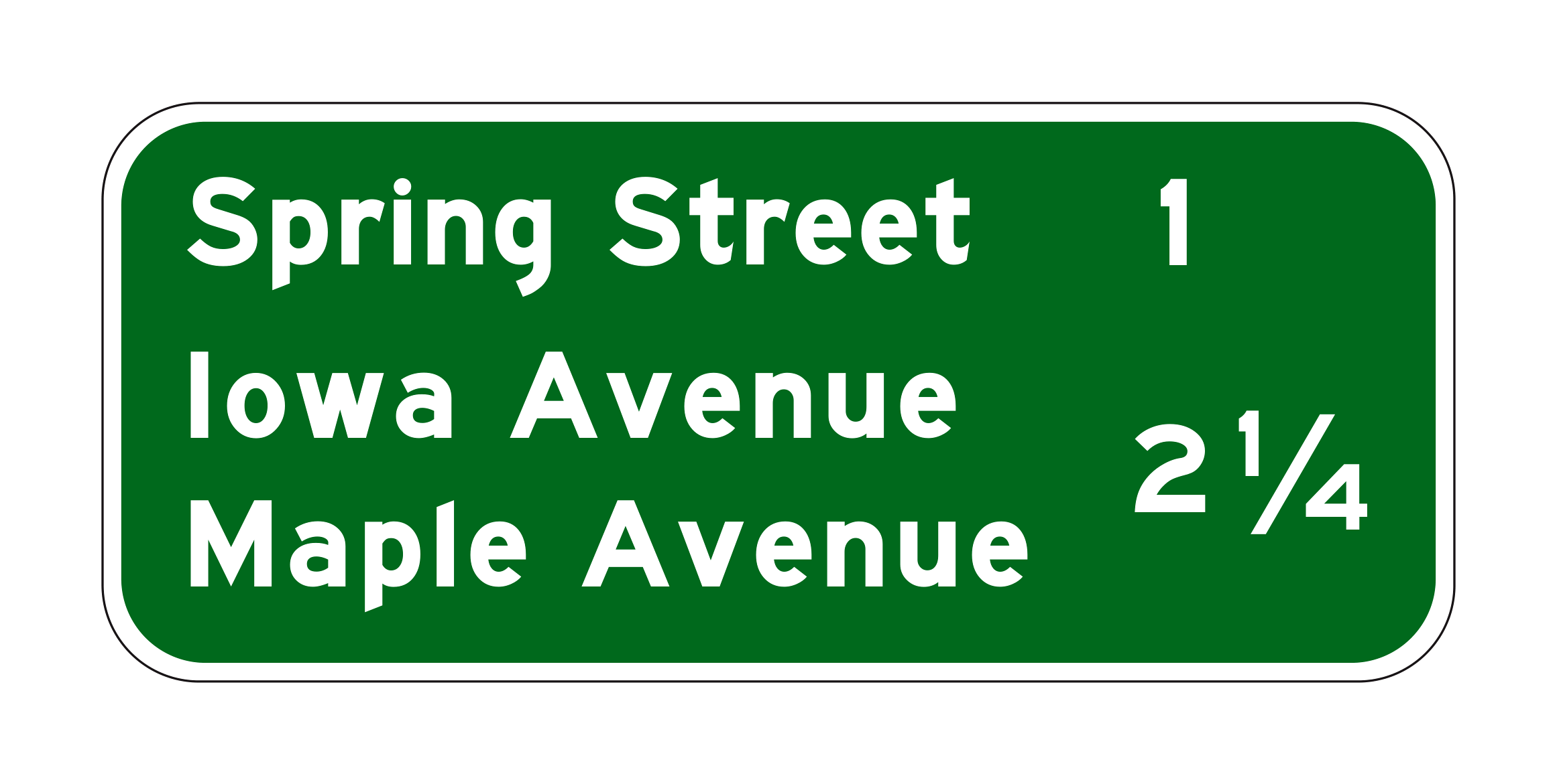 G23-6(CA) Spring Street Lowa Avenue Maple Avenue — official FHWA layout