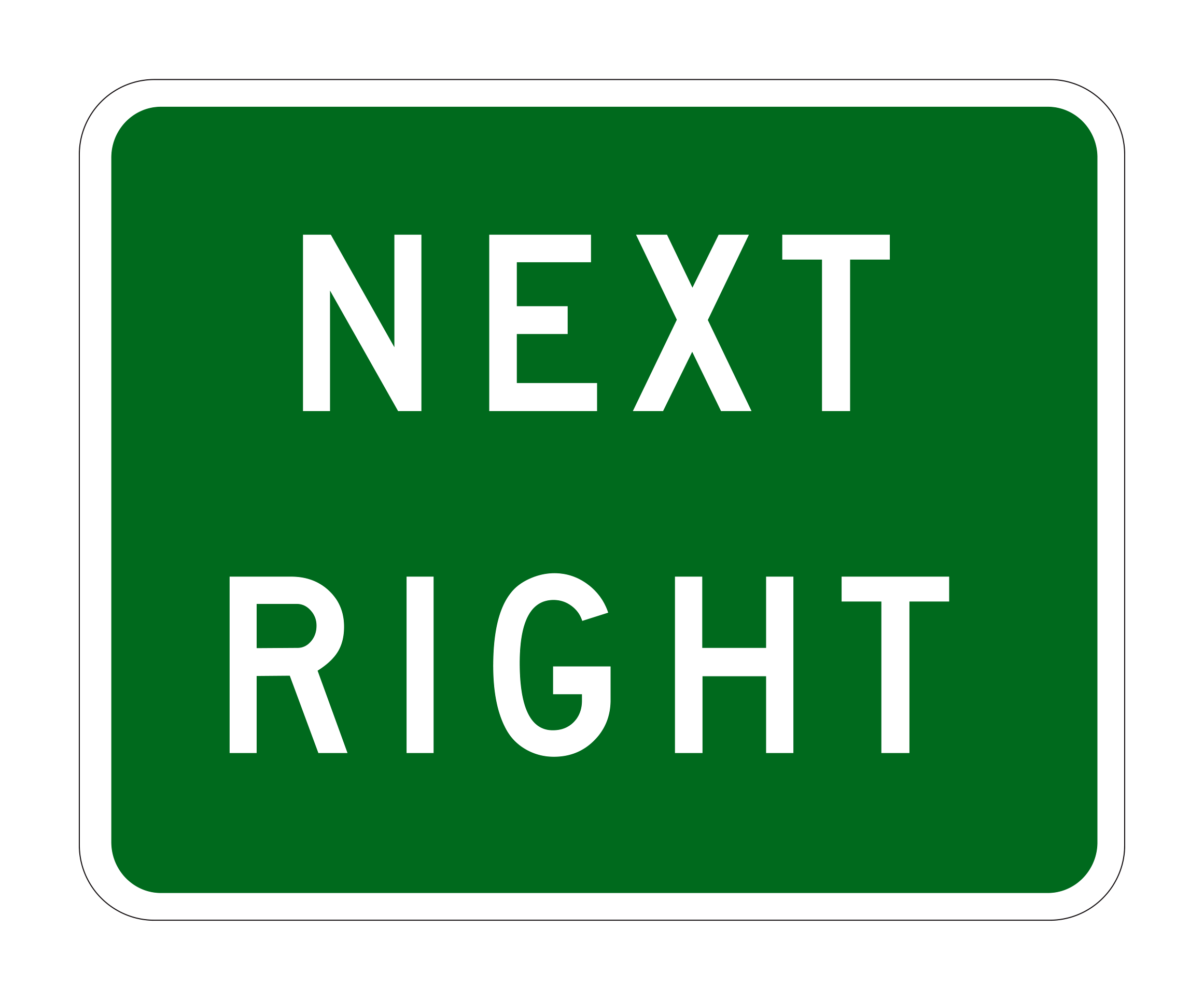 G58(CA) Next Right — official FHWA layout