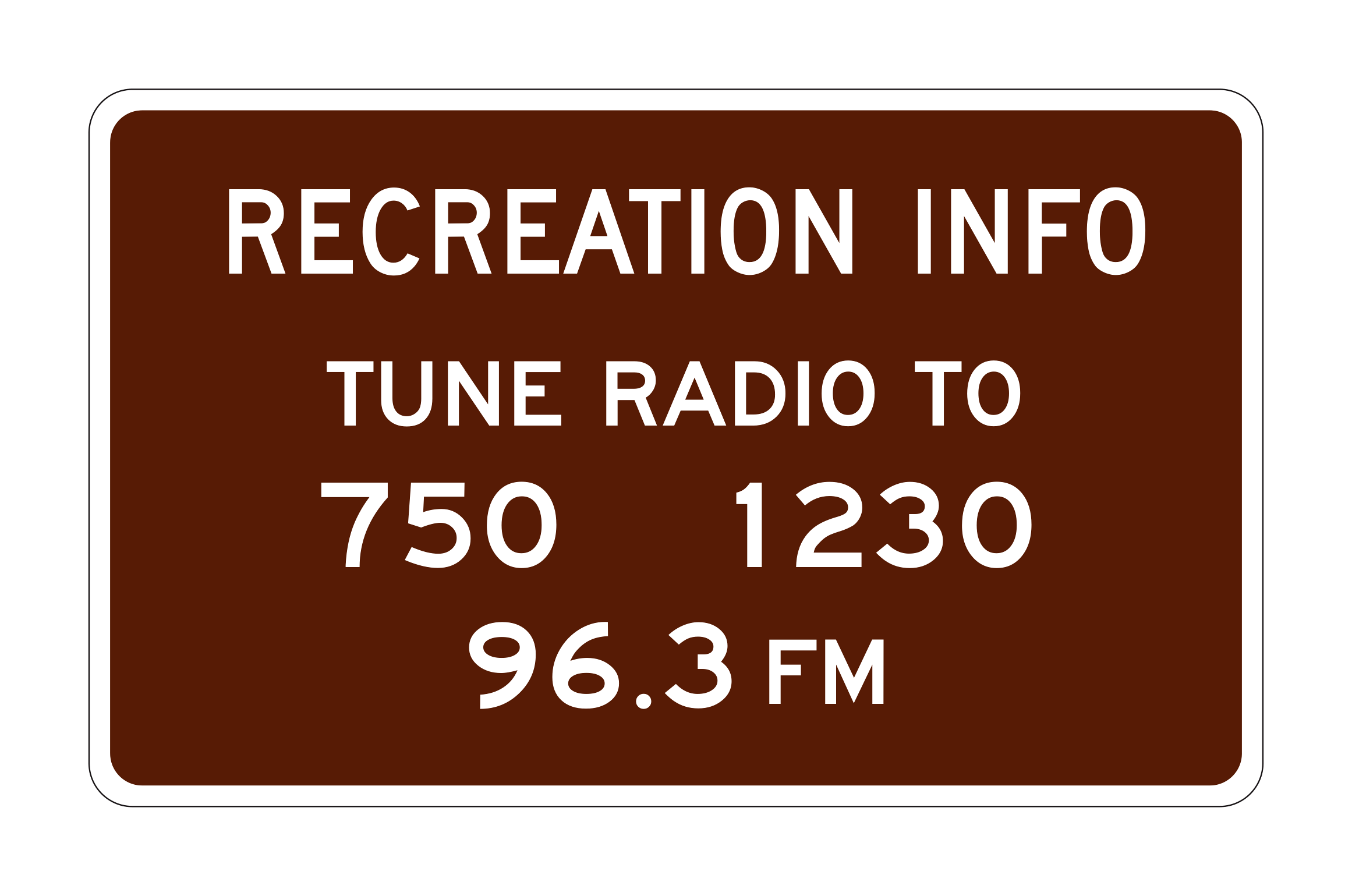 G81-65(CA) Recreation Info Tune Radio to Fm — official FHWA layout