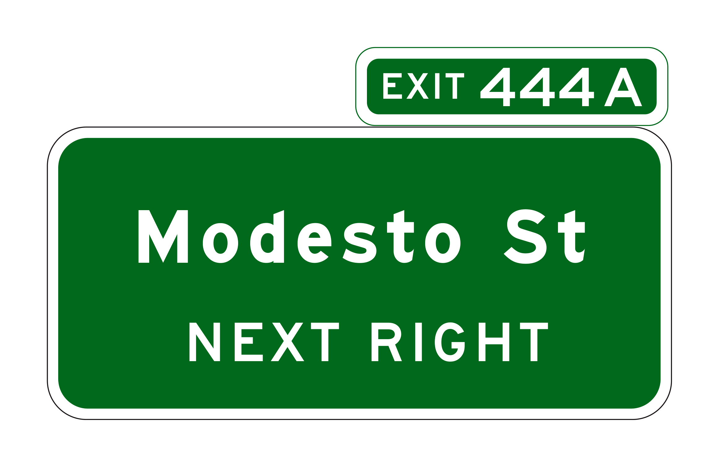 G86-13(CA) Exit Modesto St Next Right — official FHWA layout