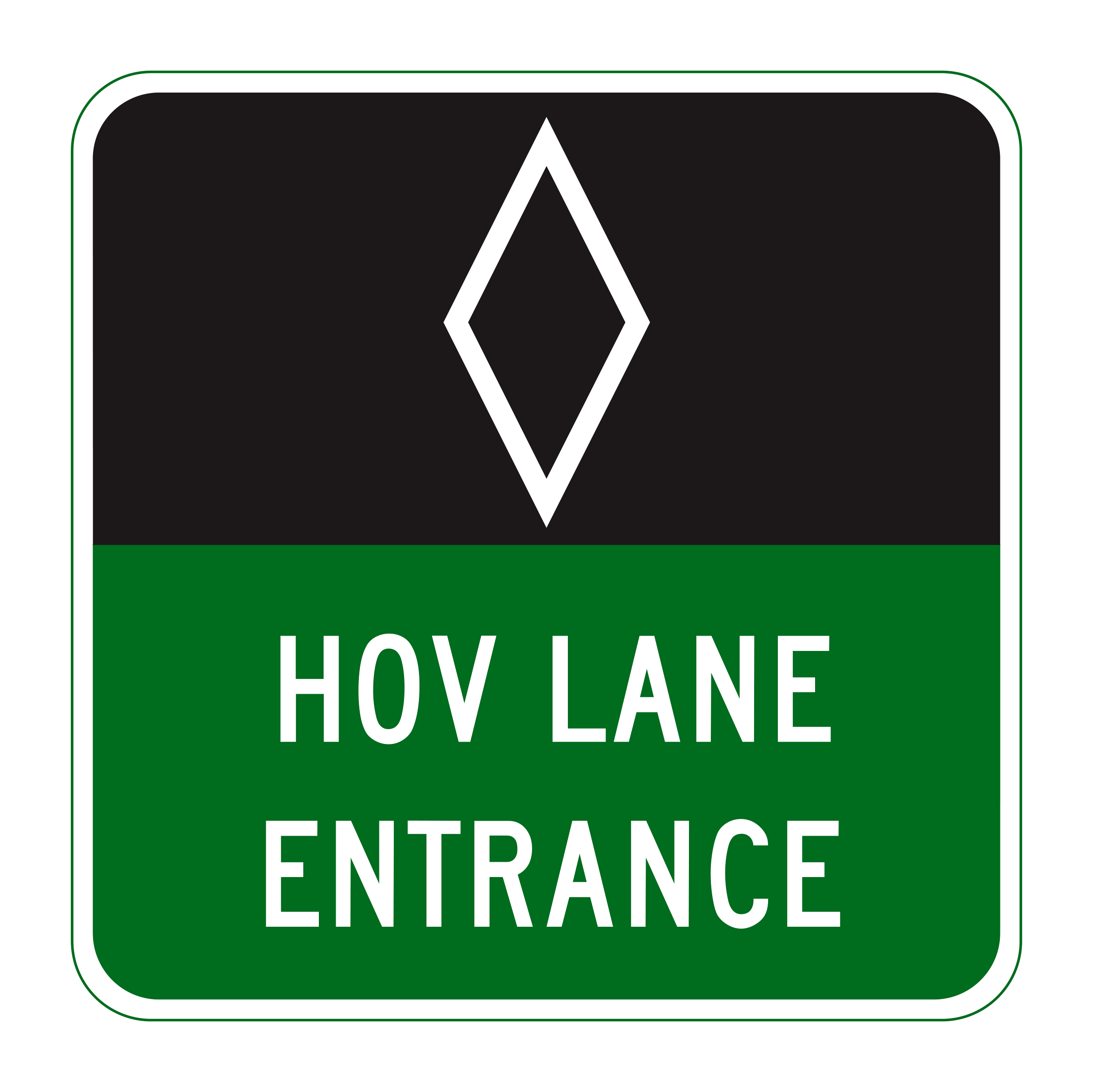 G92-1(CA) HOV Lane Entrance — official FHWA layout
