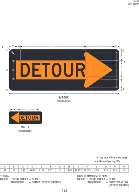 M4-10 Detour — official FHWA layout