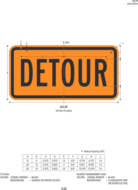 M4-8P Detour — official FHWA layout