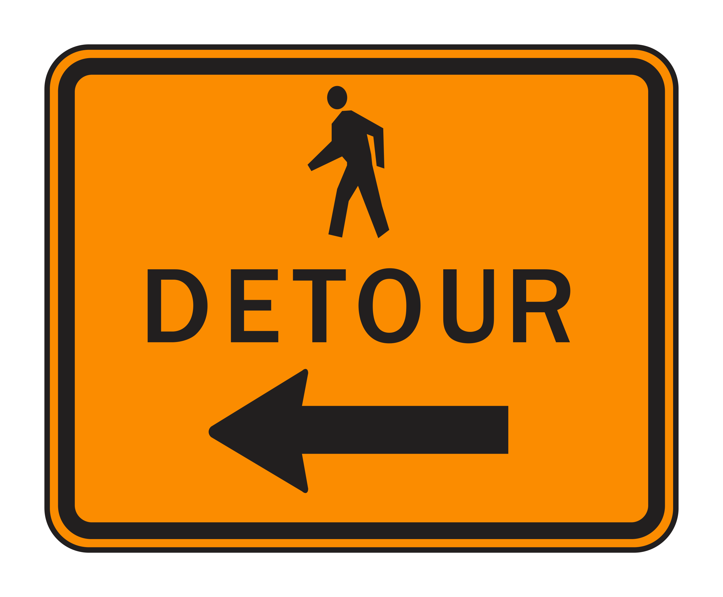 M4-9b Pedestrian Detour — official FHWA layout