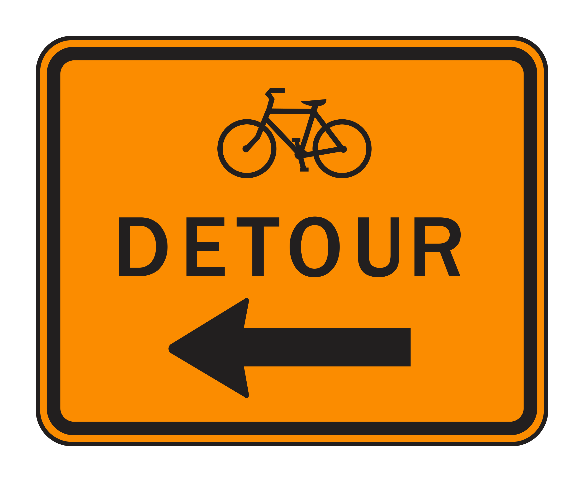 M4-9c Bicyclist Detour (with arrow) — official FHWA layout