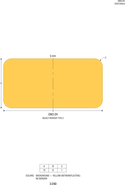 OM2-2H Object Marker Type 2 — official FHWA layout