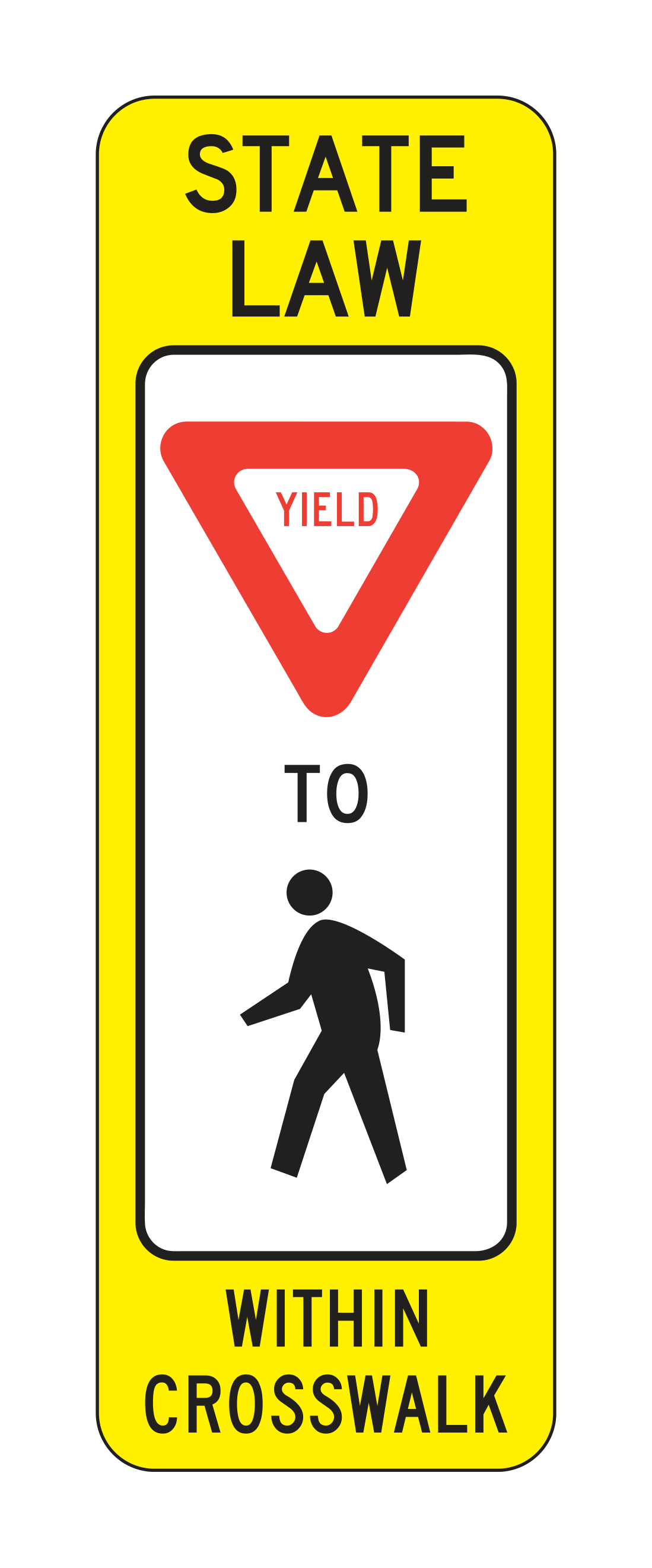R1-6 In-Street Pedestrian Crossing - Yield — official FHWA layout