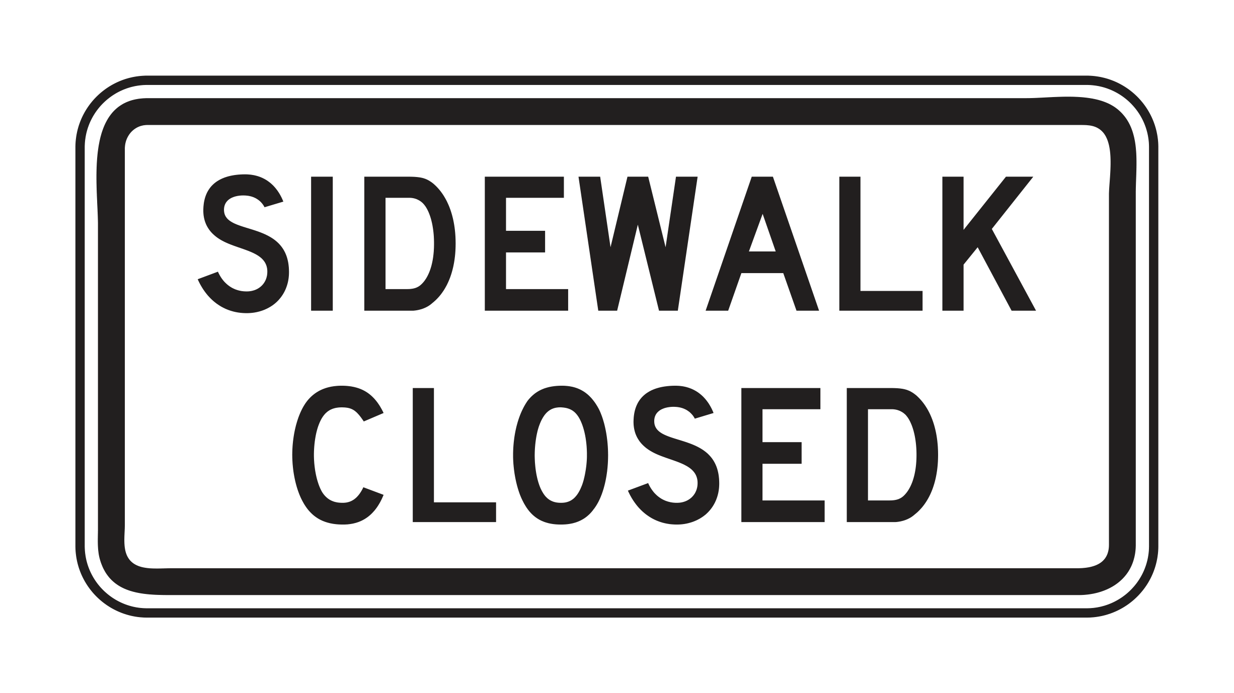 R9-9 Sidewalk Closed — official FHWA layout