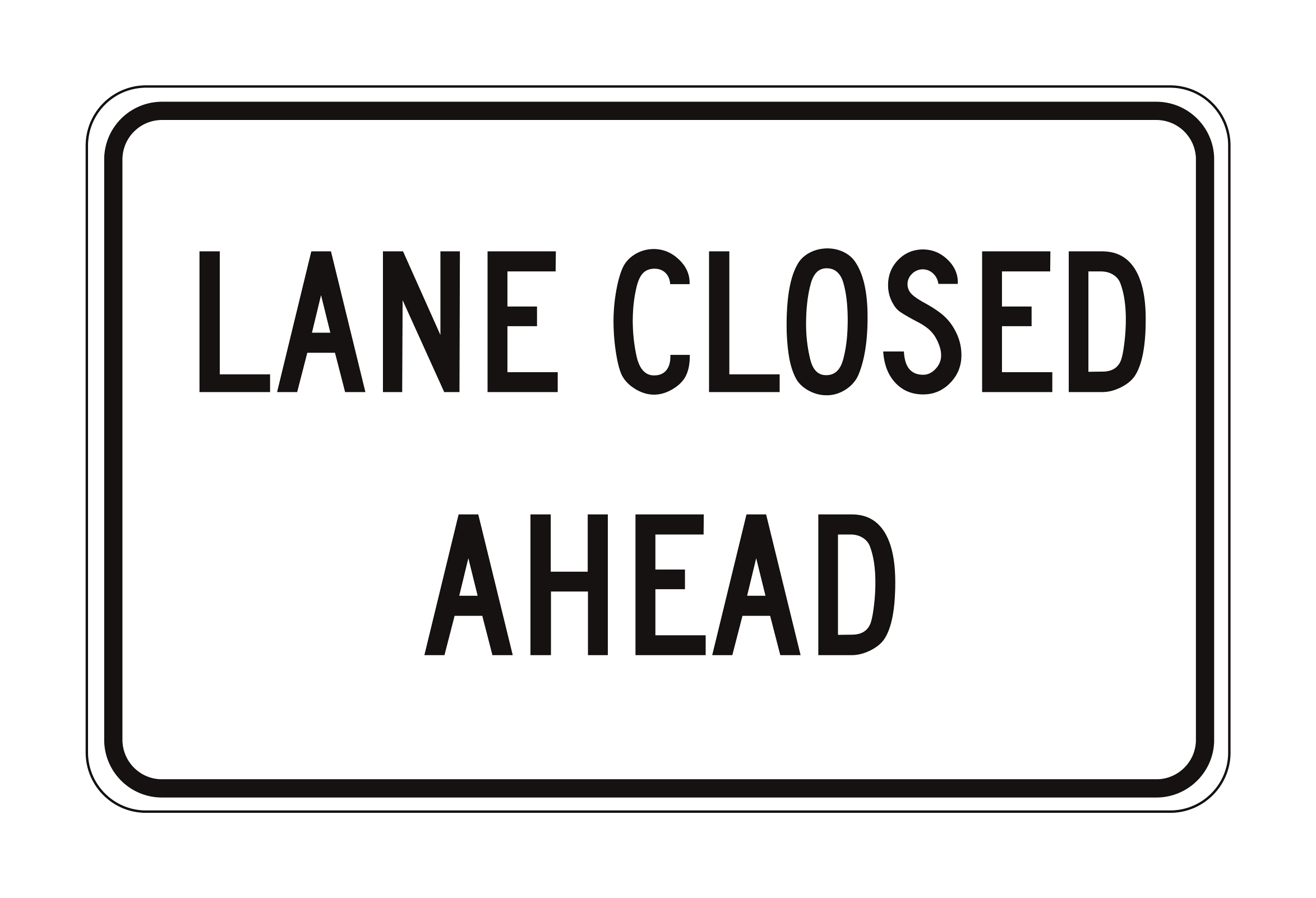 SC10(CA) Lane Closed Ahead — official FHWA layout