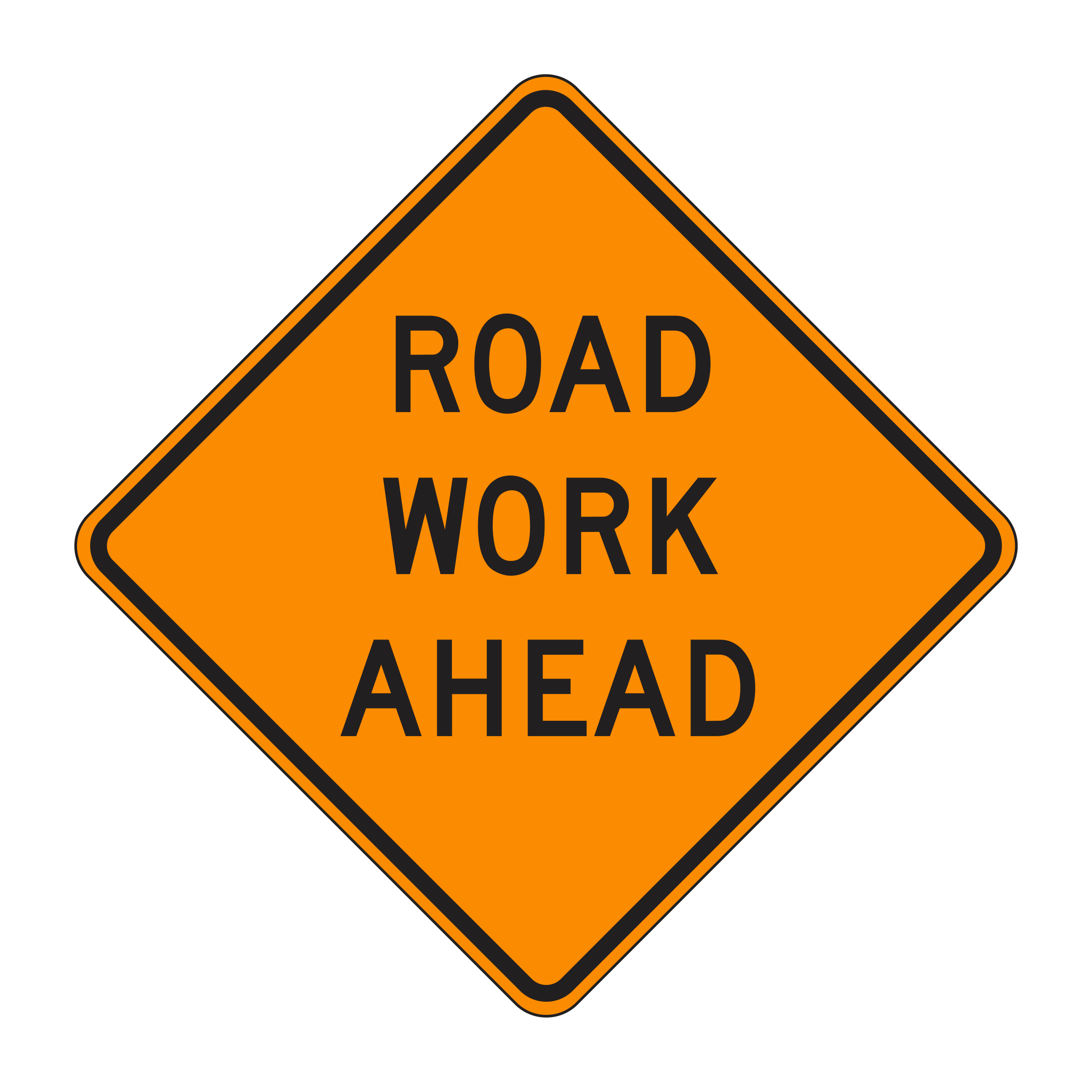 W20-1(CA) Road Work Ahead (California) — official FHWA layout