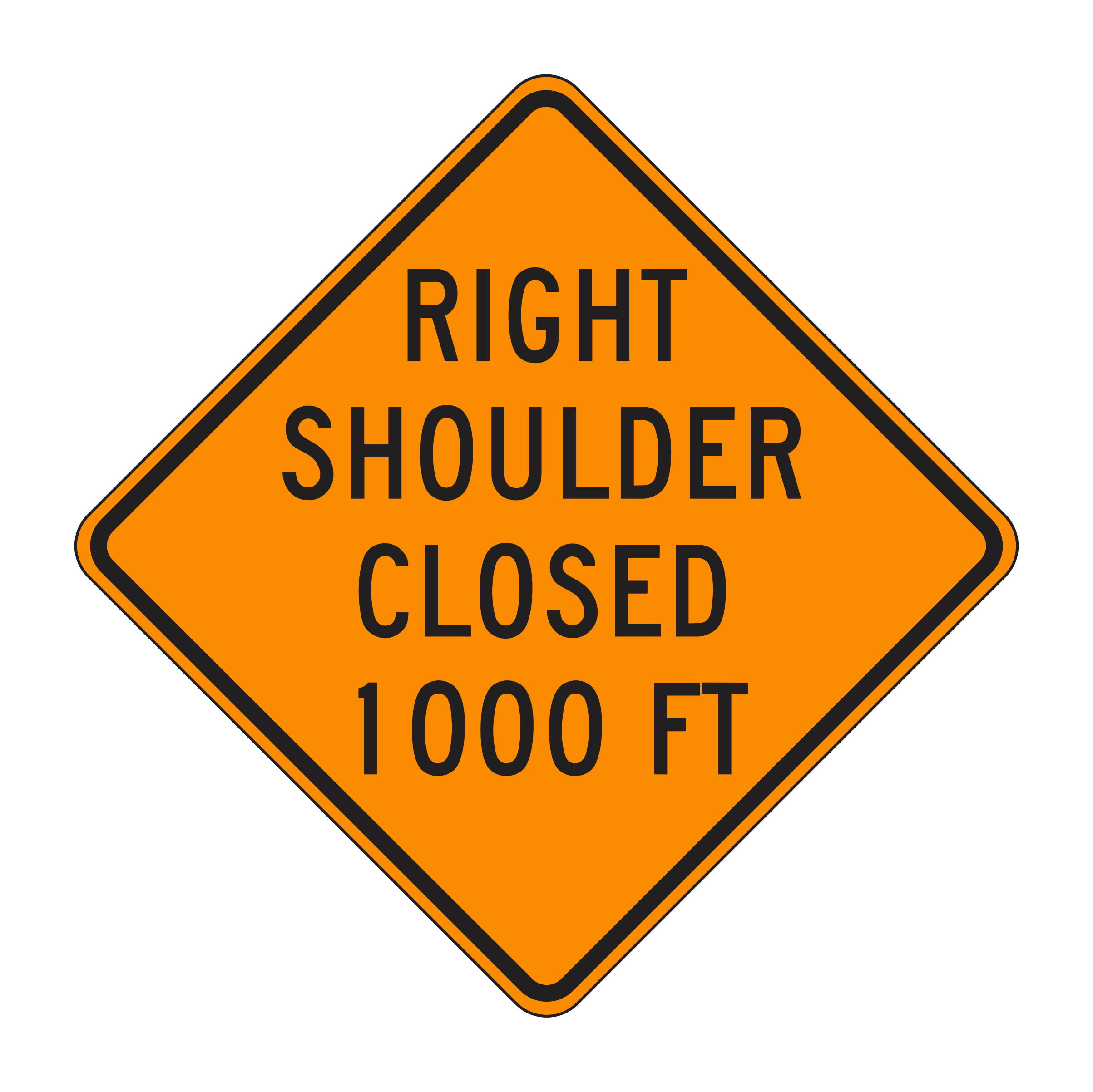 W21-5b Shoulder Closed (with distance) — official FHWA layout