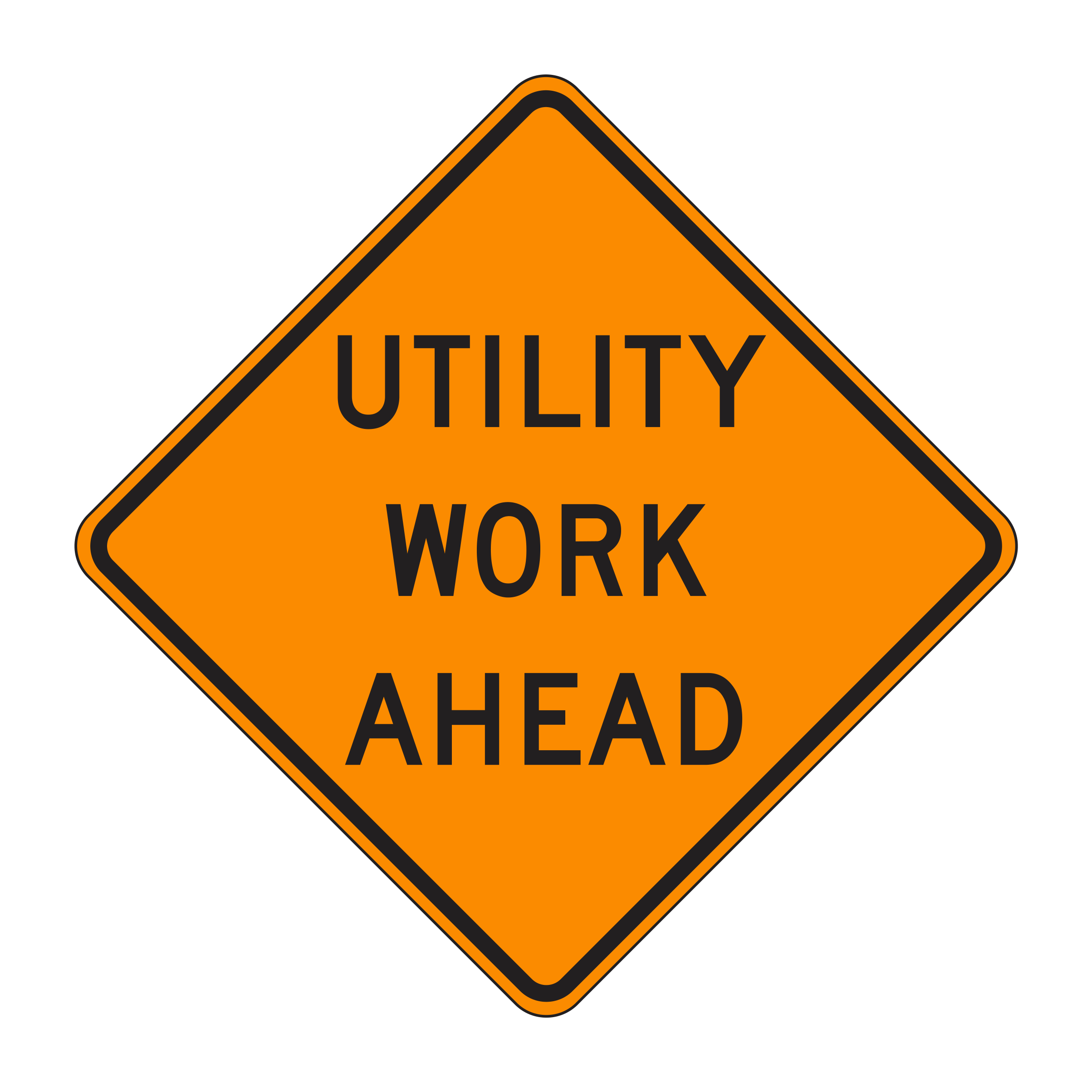 W21-7 Utility Work Ahead — official FHWA layout
