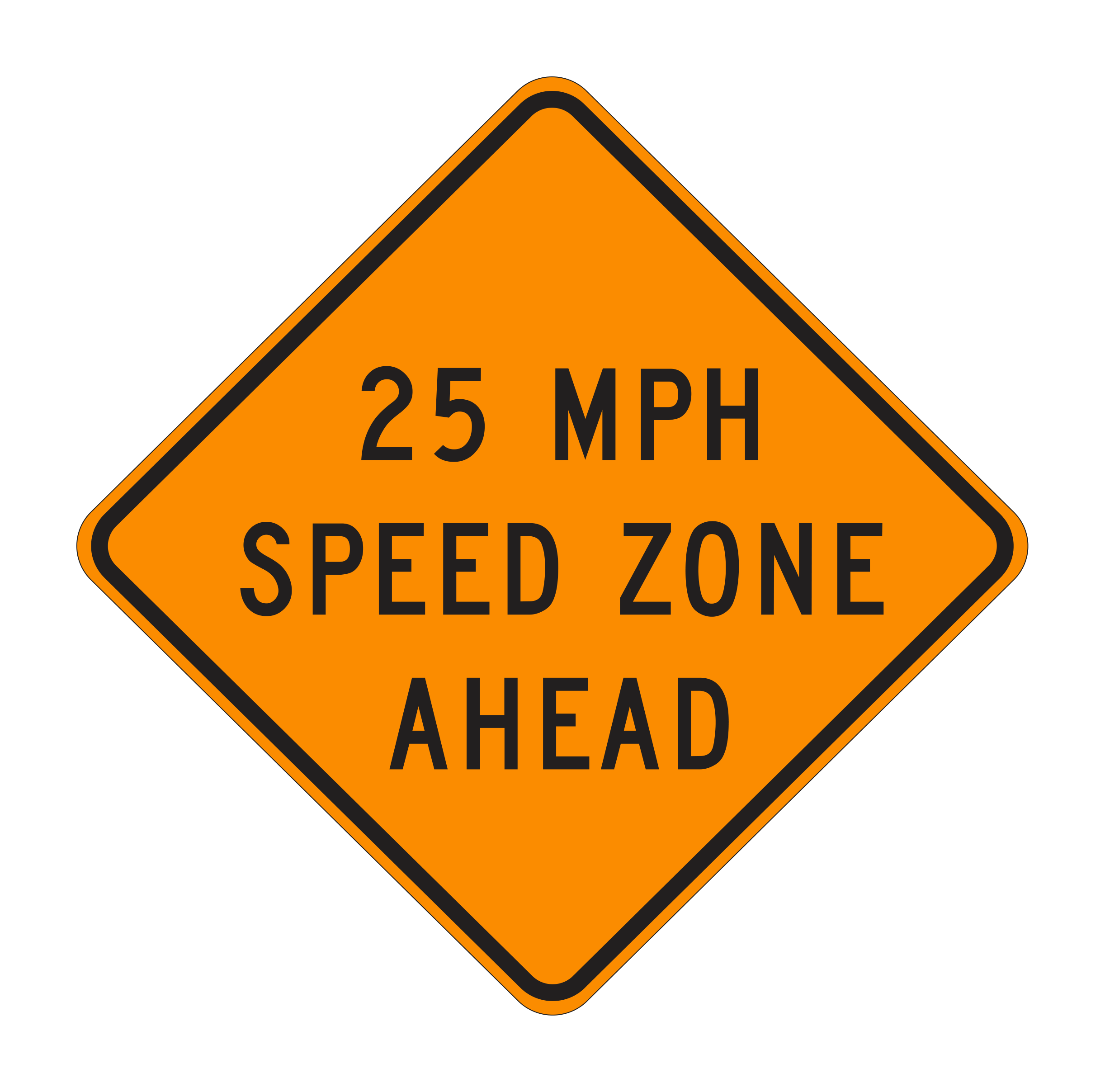 W3-5a XX MPH Speed Zone Ahead — official FHWA layout