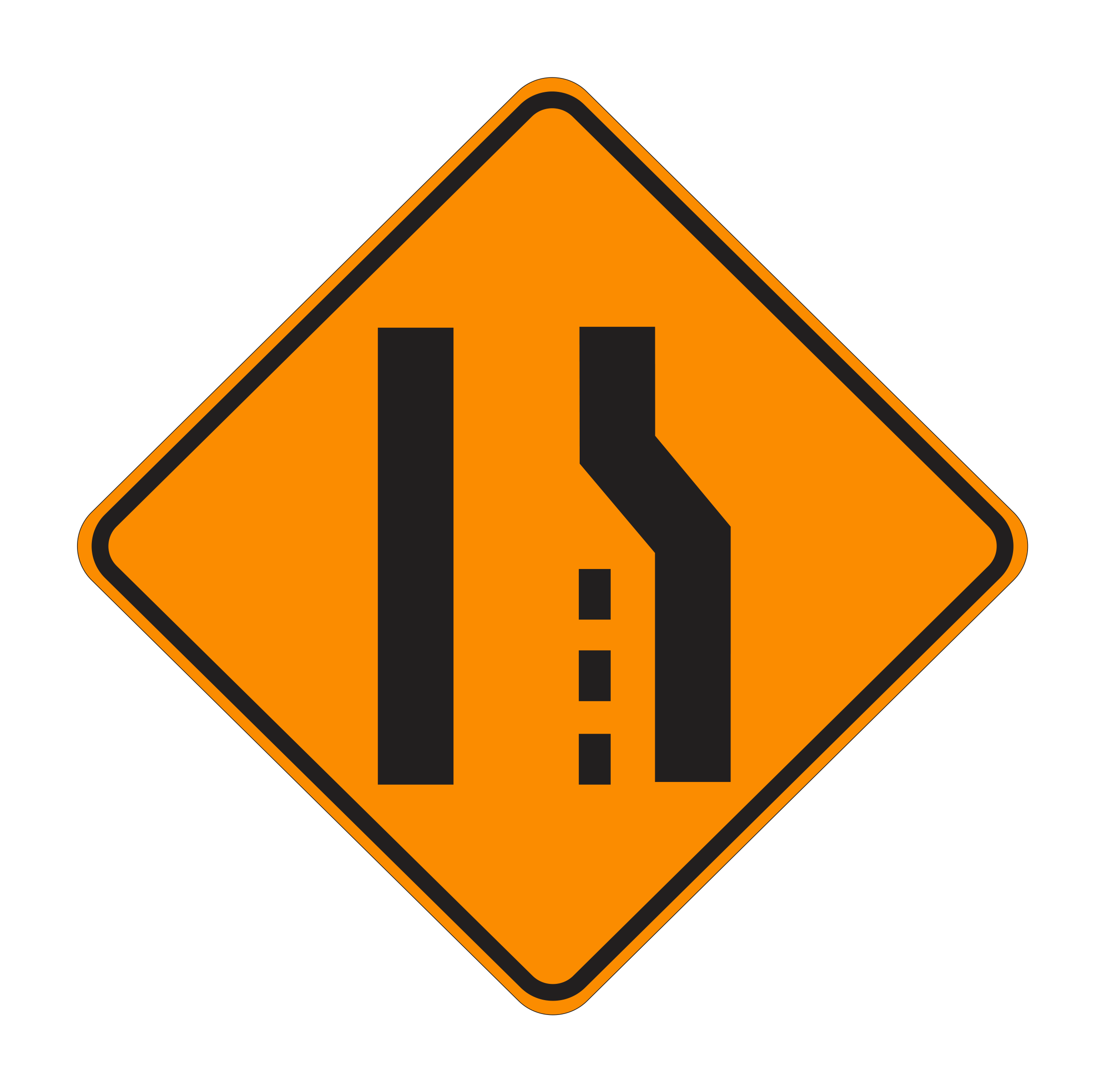 W4-2 Lane Ends Merge Left — official FHWA layout